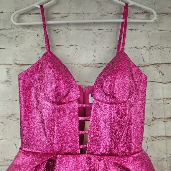 Katie May Elise Dress in Electric Pink & Mauve Size Small - Picture 5 of 14